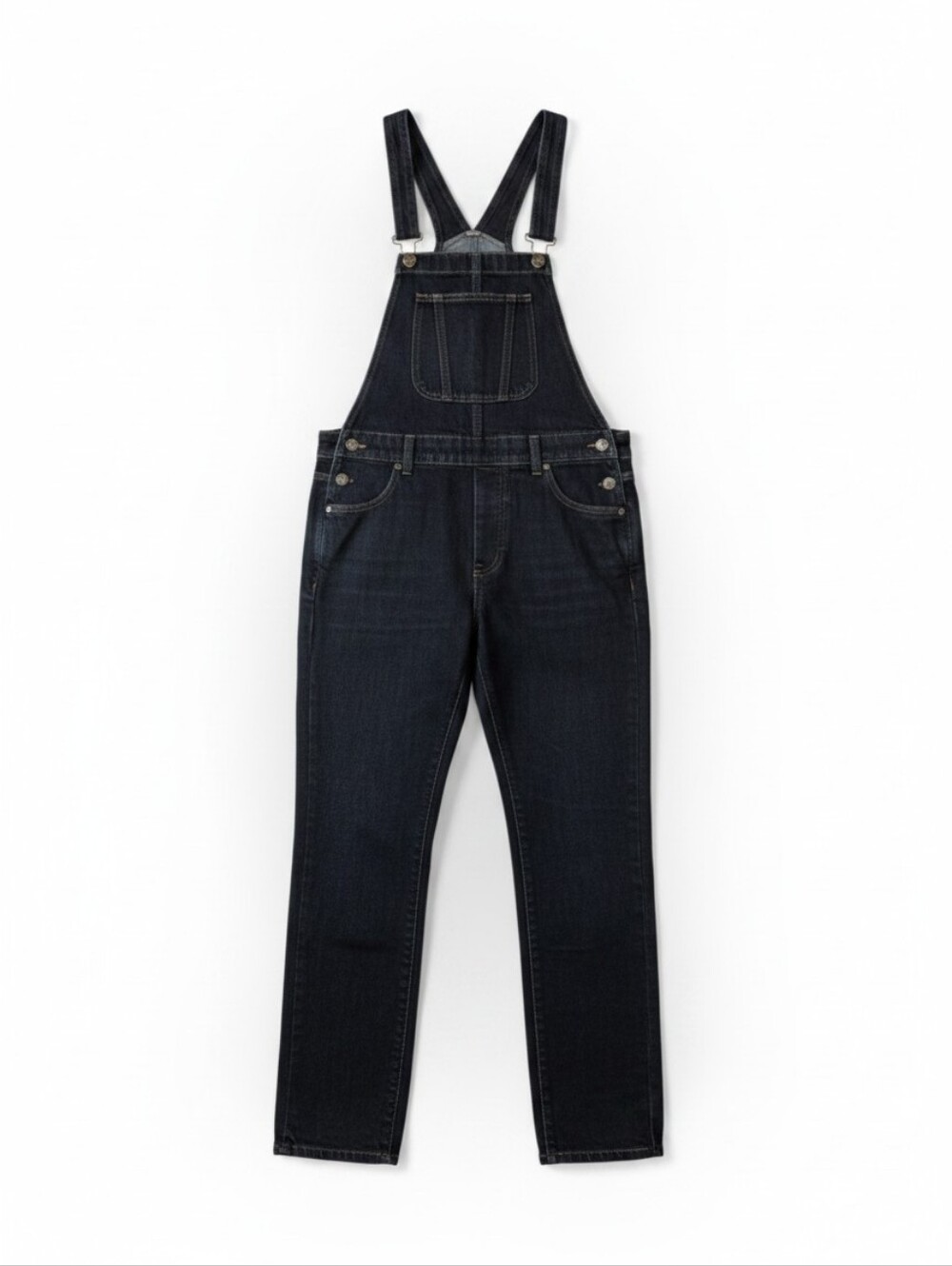 Naked & Famous Denim Overalls | Black Power Stretch, Size M, One Strap